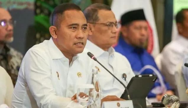 Kepala Badan Nasional Penanggulangan Terorisme (BNPT) Eddy Hartono memberikan pernyataan pers akhir tahun dan perkembangan tren terorisme Indonesia di Jakarta, Selasa (30/12/2025). (Fot0: Dok. Tangkap Layar).