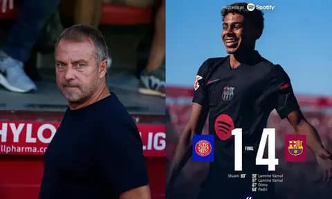 Hansi Flick Puji Penampilan Lamine Yamal, Barcelona Sikat Girona 4-1 di Montilivi
